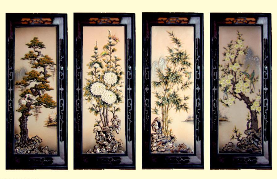 Tranh Tứ quý ngày tết