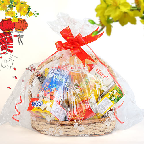 Giỏ quà tết đẹp đơn giản biếu tặng người thân