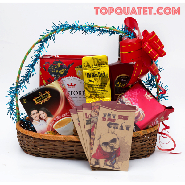 Giỏ quà tết phát lộc 2018
